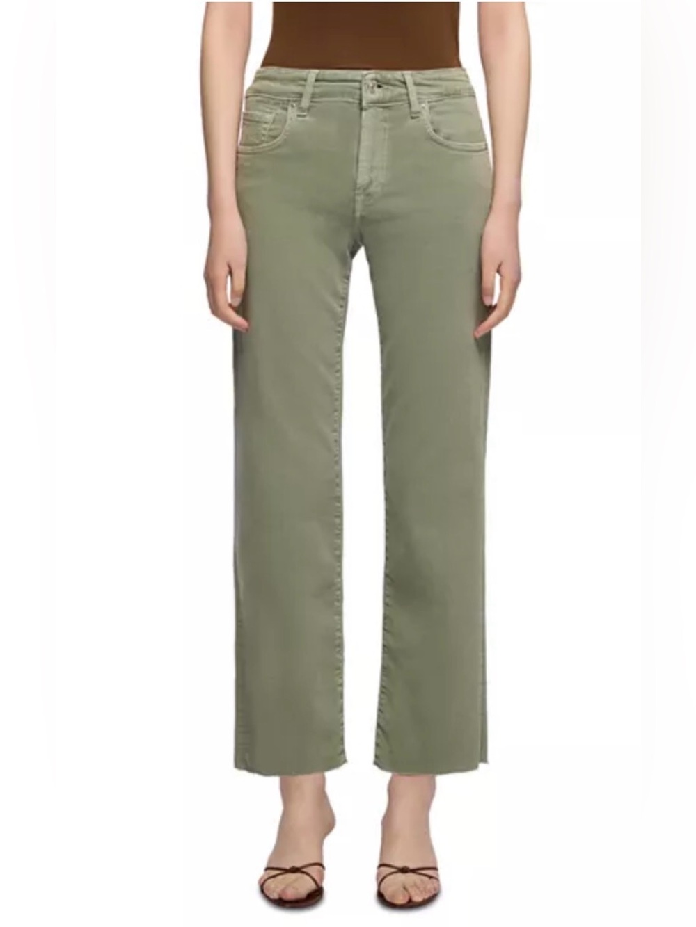 NWT 7 For All Mankind Calie Straight Ankle colored left-hand army jeans Sz 27